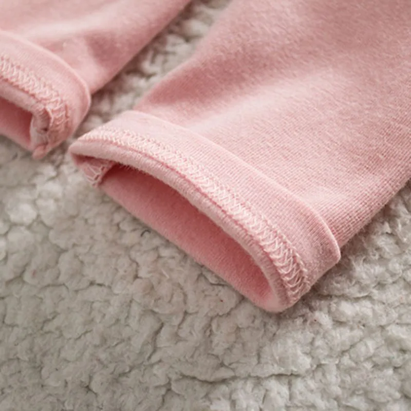 Дети Обувь для девочек хлопок pp Брюки белый и розовый серый стрейч теплый лук