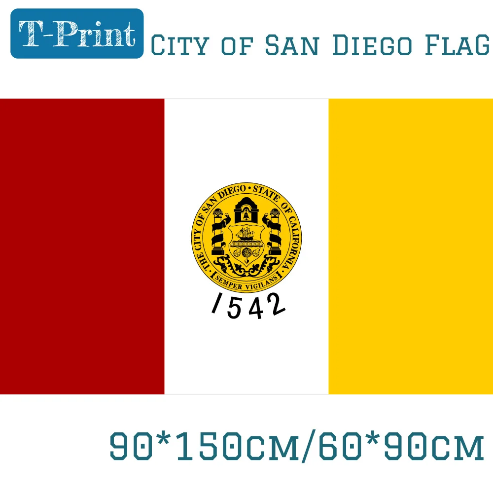 

90*150 см 60*90 см Флаг США в городе Сан-Диего 3x5 футов 100% строительный флаг штата Калифорния для Compaign Decoration