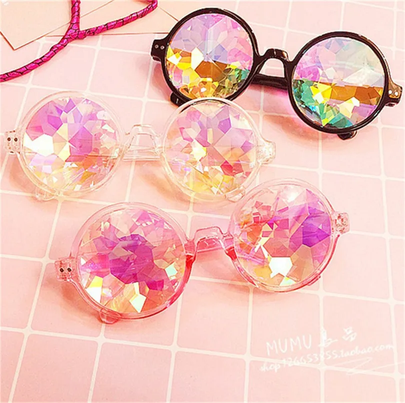 Очки Rave мужские круглые калейдоскоп Солнцезащитные очки женские для вечеринки