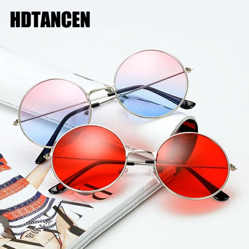 HDTANCEN 2018 Burst металлические круглые модные морские линзы красные солнцезащитные