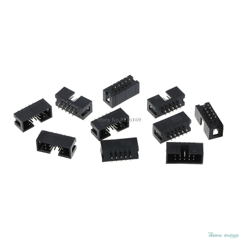 Для 10 шт./компл. DC3 Pin 2x5 двухрядный 2 54 мм Шаг прямой штырь IDC Box Header коннектор