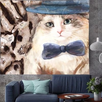 mr cat art tapestry cute cartoon wall hanging kids room decor sheets personality hippies tapestry home decor bohemian beach mat