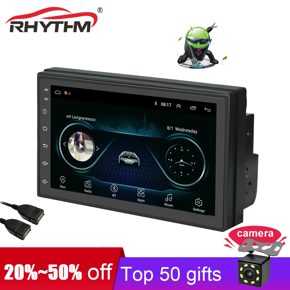 7 &quot2DIN android 8 0 автомобиль радио 4 ядра HD 1024x600 1 Гб + 16 Зеркало Ссылка мультимедиа