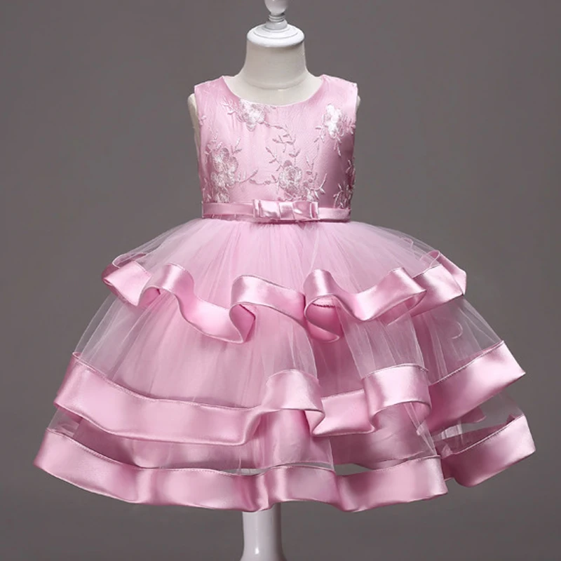 Платье с цветочным узором для девочек юбка рисунком платья вышивкой маленьких