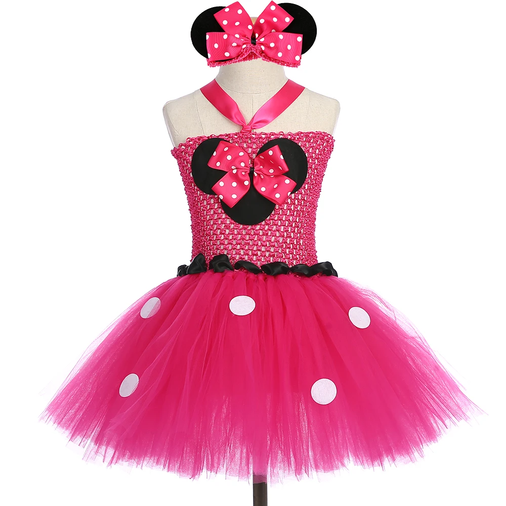 Комплект для девочек платье-пачка с Минни Маус милое платье принцессы пышное в