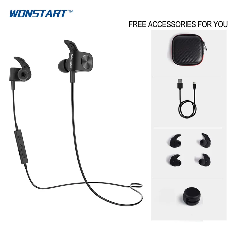 Wonstart TS03 Беспроводной наушники Магнитная в ухо Спортивные Bluetooth BT4.1 Hi-Fi Stereo