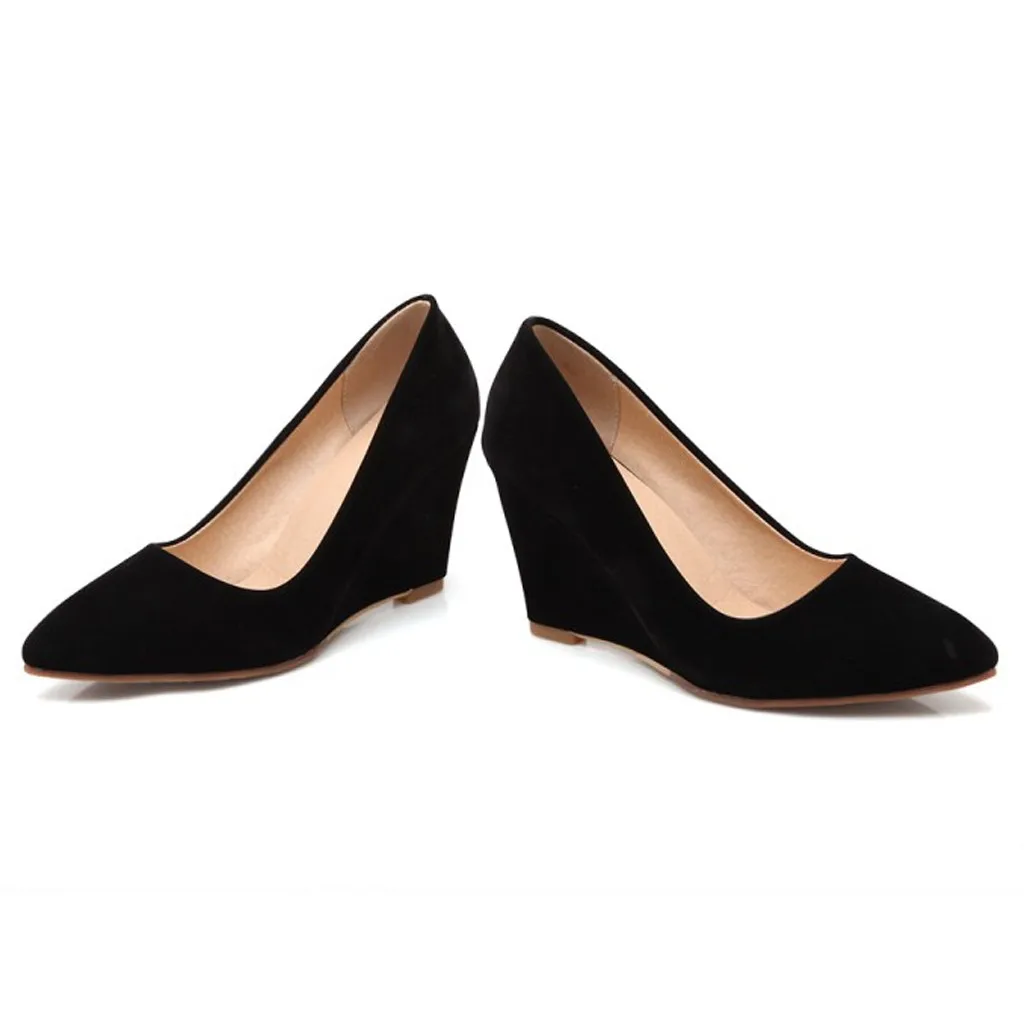 Women Color Business Suit Office Shoes Ladies Pump Wedged Shoes Work Casual Single Shoes Elegant Square Heel Office Shoes