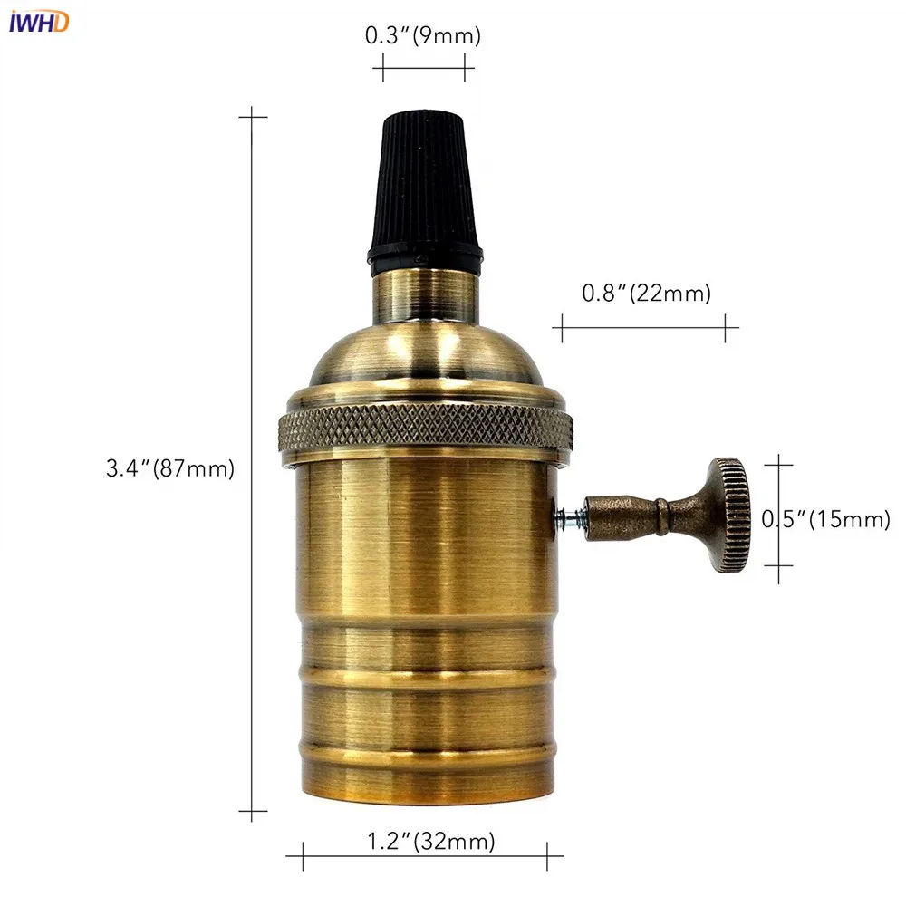 

IWHD Retro Lampholder E27 Socket Lamp Base 110-220V Bulb Holder Duy Fitting Portalamparas Vintage E27 Lamp Holder Edison CE UL