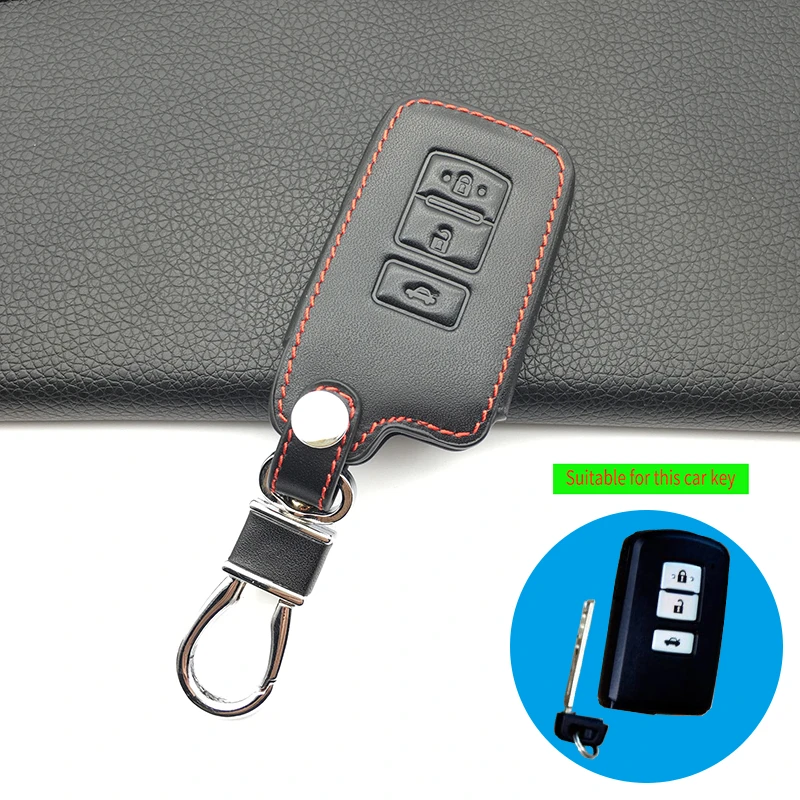 Новейший кожаный чехол для ключей Toyota Auris Camry RAV4 Avalon Yaris Verso 2/3/4 кнопки без ключа Fob