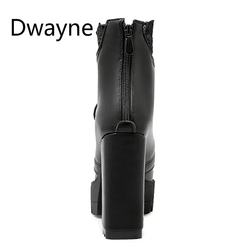 Dwayne/2019 г. осенние женские ботинки на платформе со шнуровкой черные весенние