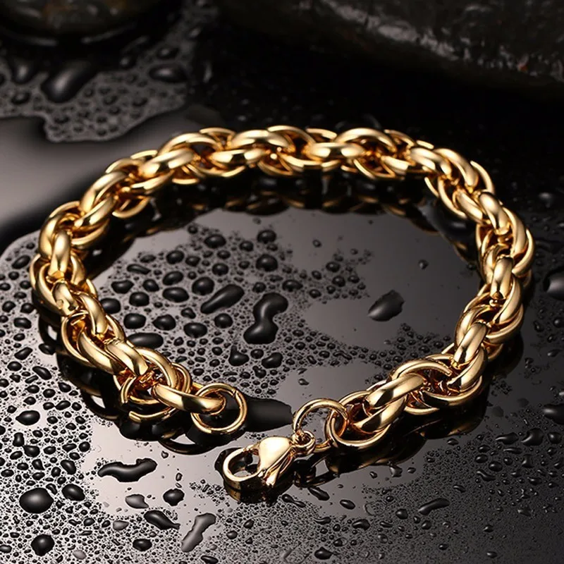 Премиум хип хоп ювелирные изделия смелые круглые звенья цепи браслет из