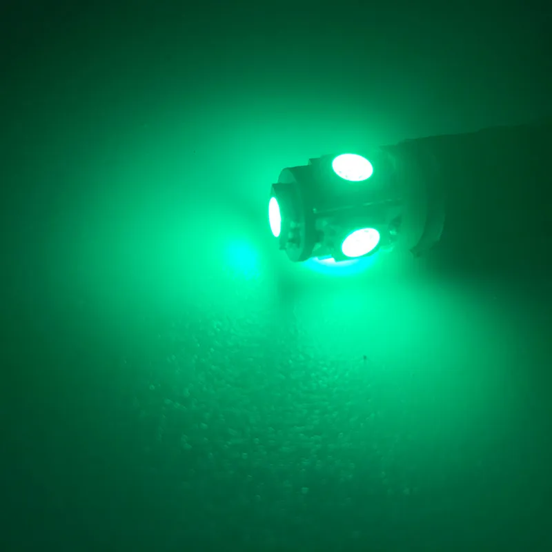 10x24V светодиодный T10 194 168 W5W 5 SMD 5050 5SMD светильник на танкетке лампа белый зеленый