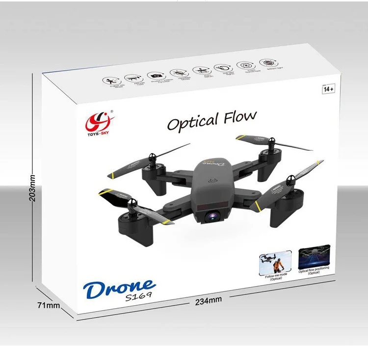 S169 Mini Drones With Camera HD 2MP RC Helicopter WiFi FPV RC Quadcopter Altitude Hold Foldable RC Drone Professional Headless
