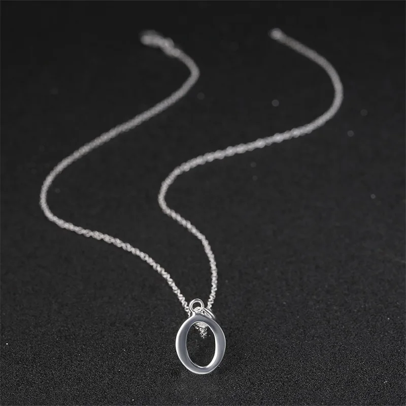 Monogram O Necklaces Pendants Letter Capital Arabic Alphabet Charm Choker Unisex Brass Silver Color Mujer Boho colar gargantilha | Украшения