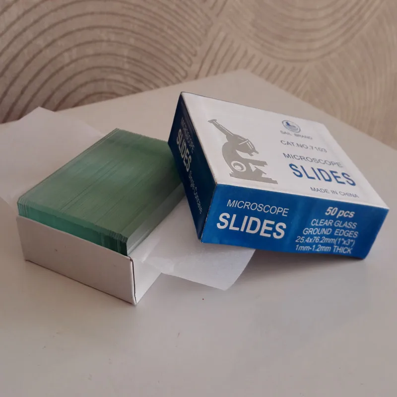 50 шт. многоразовый био микроскоп Двойной Вогнутый пустые стеклянные предметы