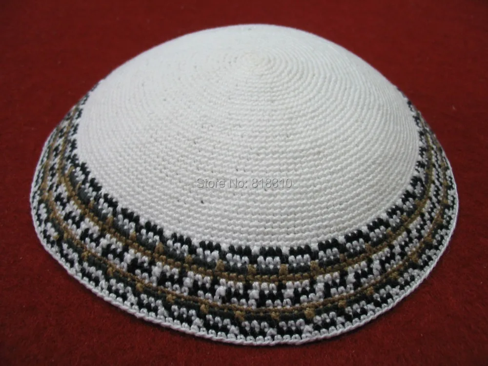 Высокое качество ручной вязки YARMULKE KIPPAH большой размер 3 штуки в партии |