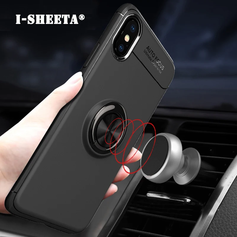 360 магнитных металлических палец кольцо телефонные чехлы для iPhone XS Max XR Мягкий ТПУ
