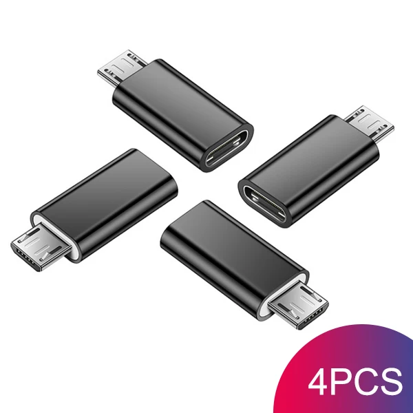 4PCS ACCEZZ Тип C Женский OTG Micro USB кабель адаптер конвертер для Android Micro для Xiaomi huawei samsung Быстрая зарядка шнур данных - Цвет: 4PCS