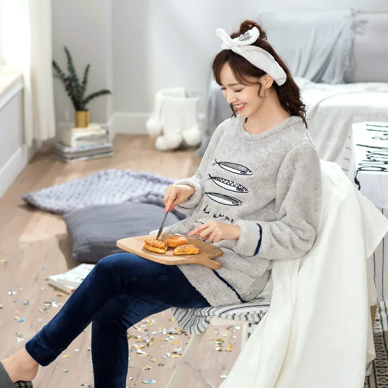 Женские пижамные комплекты в полоску с героями мультфильмов милая Повседневная