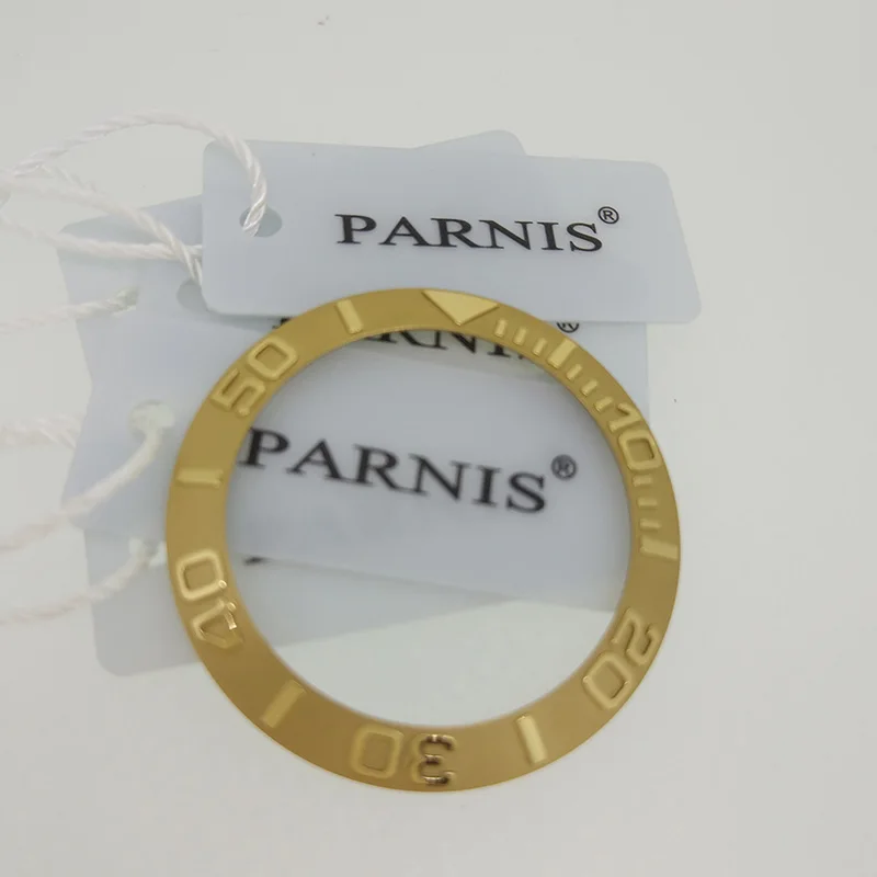 gold 38 мм Керамическая рамка вставка для 40 мм часов, Oiginal 40 мм часы Parnis Керамическая рамка вставка - Цвет: gold