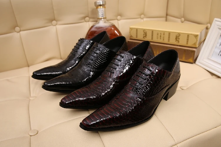 Chaussure homme; обувь из кожи аллигатора для мужчин; Мужская обувь из натуральной кожи; классические итальянские туфли на высоком каблуке с острым носком; брендовые оксфорды