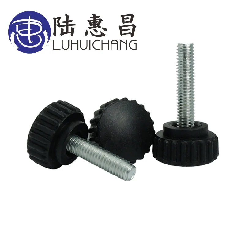Luhuichang 20 шт. m5 12# черный пластиковый затягивающийся винт с накатанной головкой ручной винт