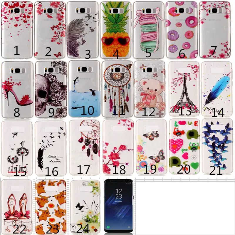 

50pcs/lot Patterns Printing Soft IMD TPU Transparent Case for Samsung S8 Plus S7 Edge J310 J510 J710 2016 J3 J5 A3 A5 2017