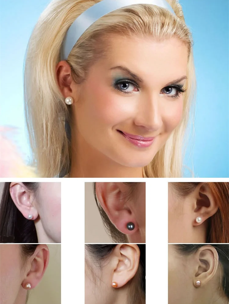 Женские серьги гвоздики из серебра 100% пробы с натуральным жемчугом 8 9 мм|pearl stud