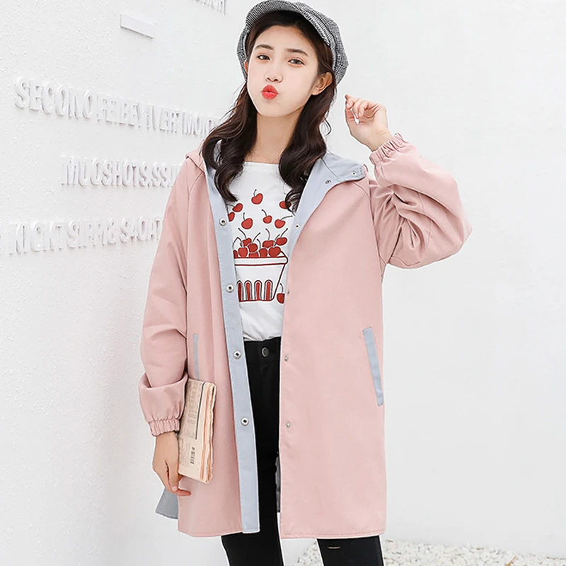 Весна 2020 модная новинка ветровка с капюшоном для девочек осеннее пальто размера