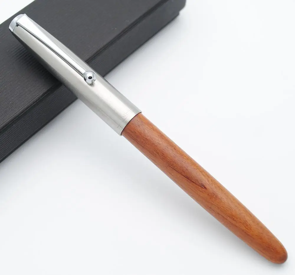 Red GuiBao Wood JINHAO 51A деревянная перьевая ручка Сталь Кепки Фирменная Новинка 0,38 мм чернильная ручка NIB - Цвет: Red GuiBao Wood