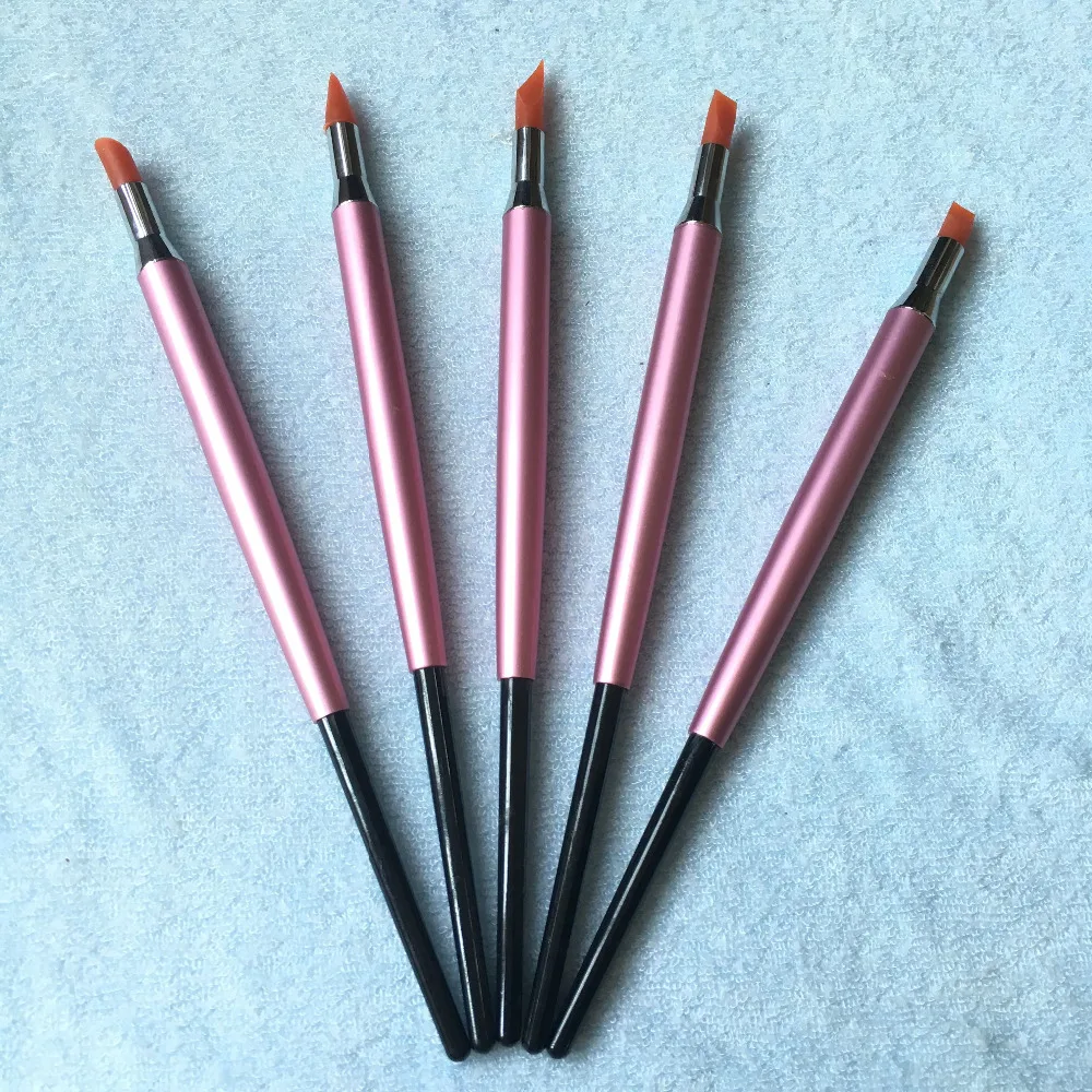 5 шт. мягкий силиконовый дизайн ногтей штамп ручка набор кистей для резьбы