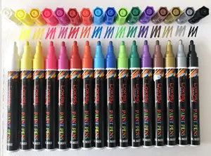 16 Colors Colorful Oil Paint Brush Marker Pens Set for Gifts Student Stationery Graffiti Drawing Art Pens Write on Car CD Glass