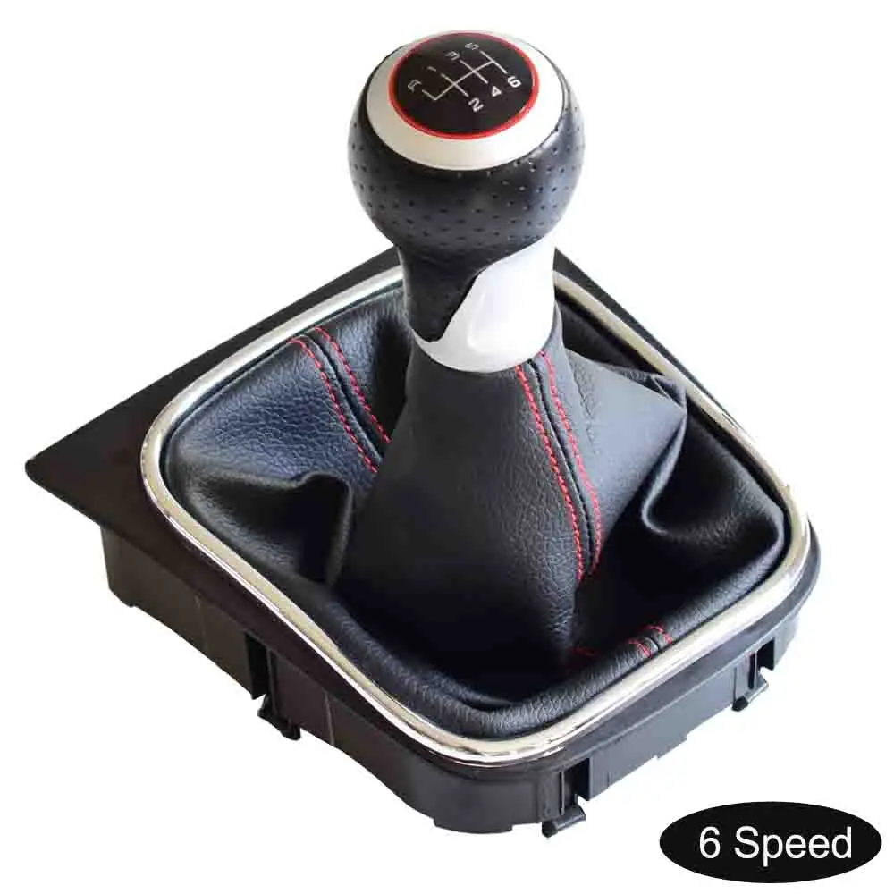 MT gear Stick Рычаг переключения передач ручка переключения с кожаным пылезащитным покрытием для Volkswagen VW Golf5 MK5 R32 для GTI 2005-2009