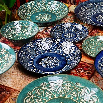 Японский Керамика Западной пасты плиты Moroccan Стиль Семья завтрак фруктовый салат