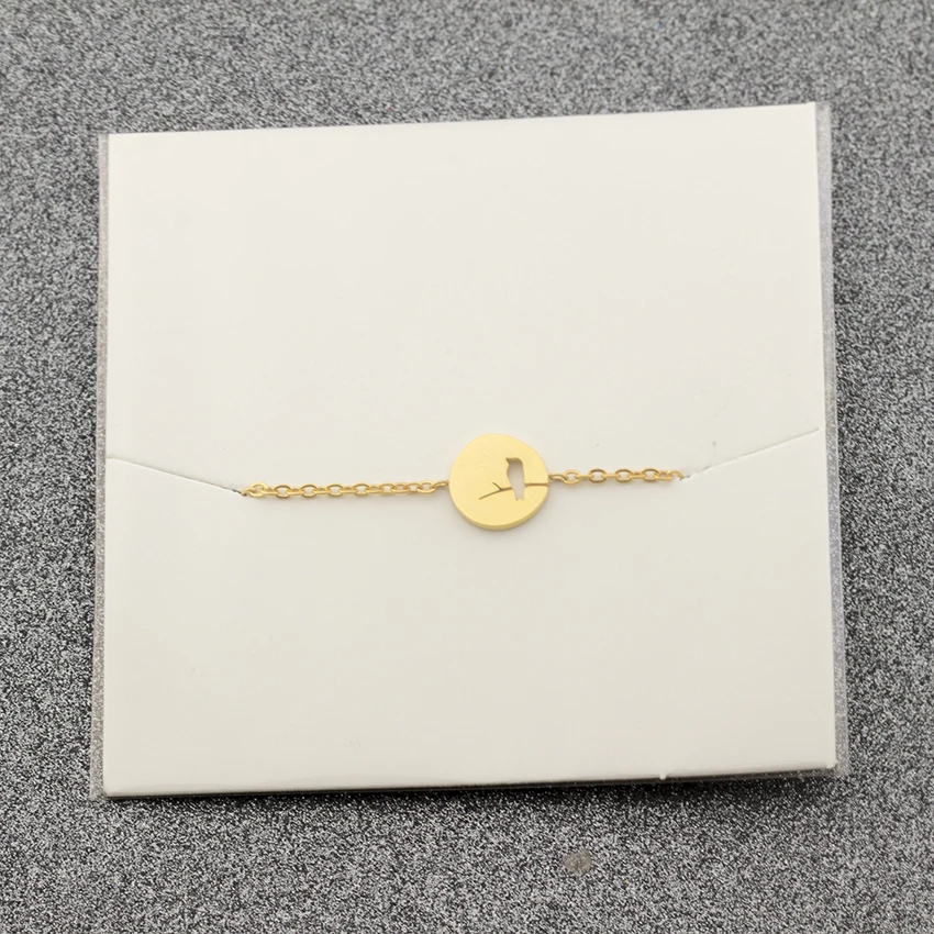 Браслет женский из нержавеющей стали с шармами Птица на ветке|pulsera mujer moda|pulseras