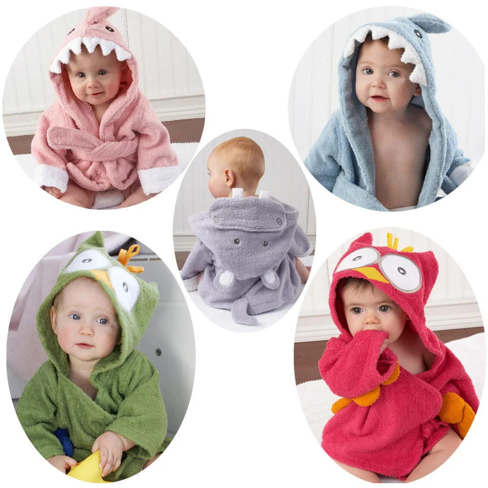 Детская ночная рубашка с капюшоном и животными BC1075|newborn bathrobe|newborn nightgownsnewborn baby