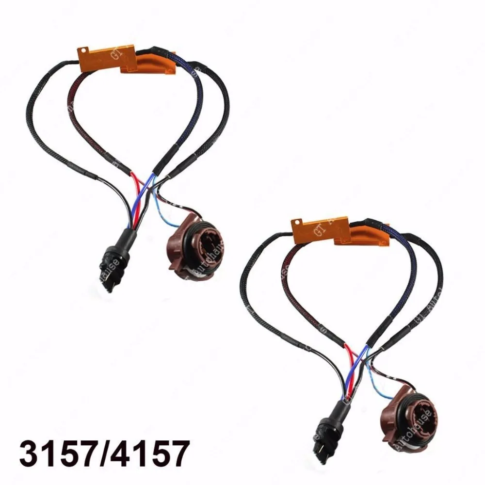

2PCS 3157-A 50W 6ohm Gold Fuse LED Bulbs Fog Turn Brake Signal Load Resistor Wiring Canbus No Error Free Fix Flash Blink Hypers