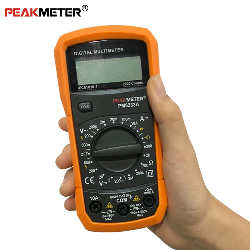 PEAKMETER мультиметр Вольтметр Амперметр PM8233 с истинным AC DC напряжение Сопротивление Емкость Частота Температура бесконтактный Тестер Напряжения