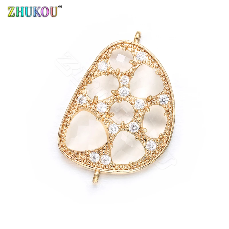 ZHUKOU 2019 21x31 мм DIY ювелирные аксессуары серёжки с камнем VD383A белый/черный/фиолетовый