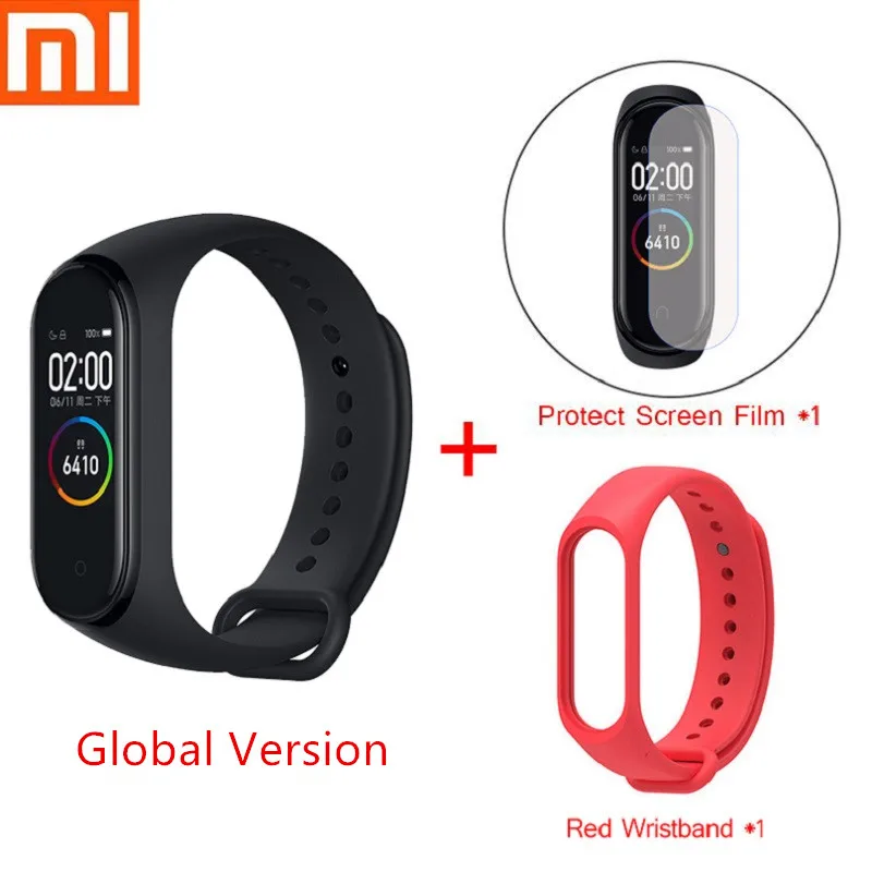 Global Red Set Xiaomi mi Band 4 смарт-браслет mi Band 3 фитнес-пульсометр для плавания спортивный умный Браслет 0,9" цветной экран Bluetooth 5,0 - Цвет: Global Red Set
