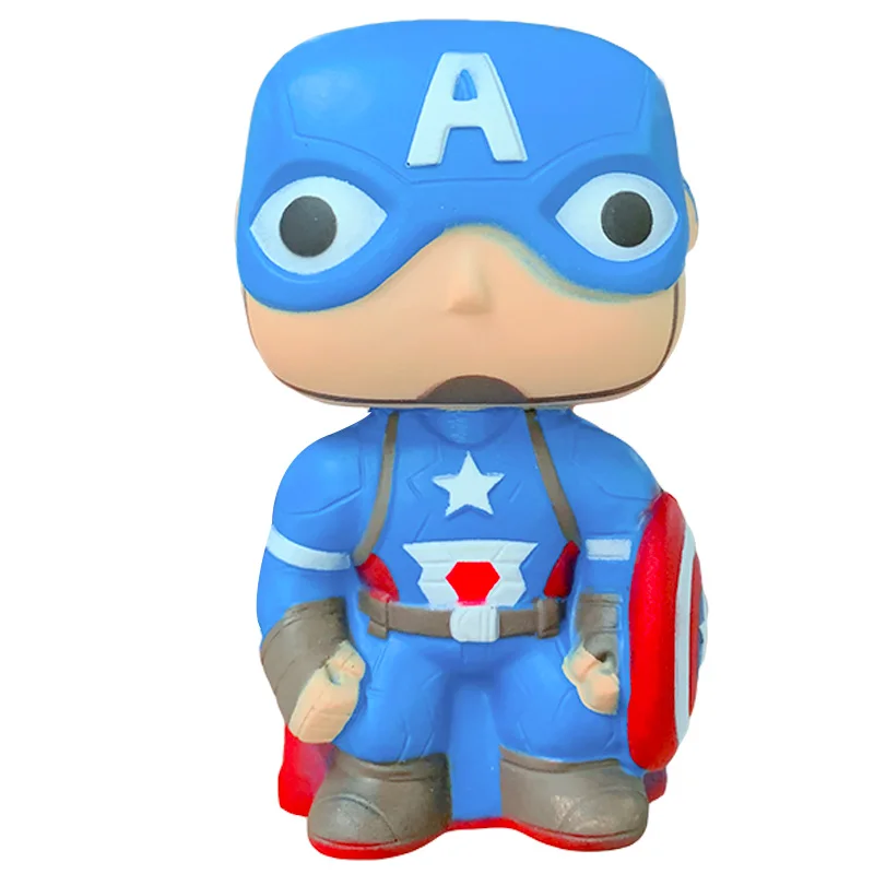 Captain America Jumbo Мстители, супергерой, Бэтмен, Человек-паук, Железный человек, капитан, мягкий, медленно поднимающийся, облегчающий стресс, сжимающая игрушка для детей, рождественский подарок, игрушка - Цвет: Captain America