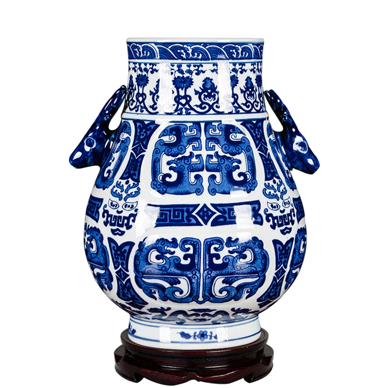 Керамическая ваза Цзиндэчжэнь сине белая фарфоровая новая Китайская