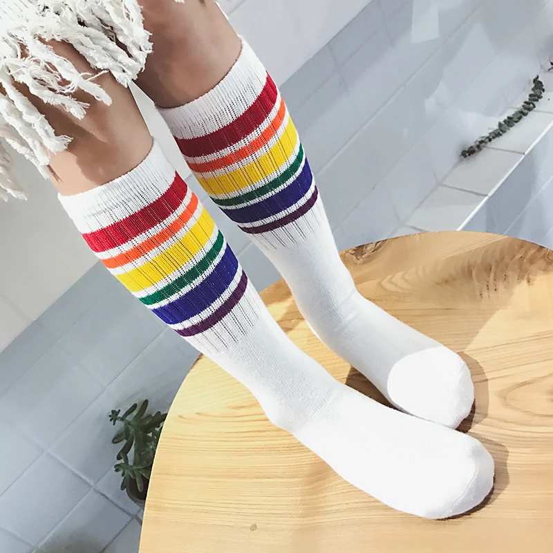 Детские гольфы детские школьные в радужную полоску для мальчиков хлопковые