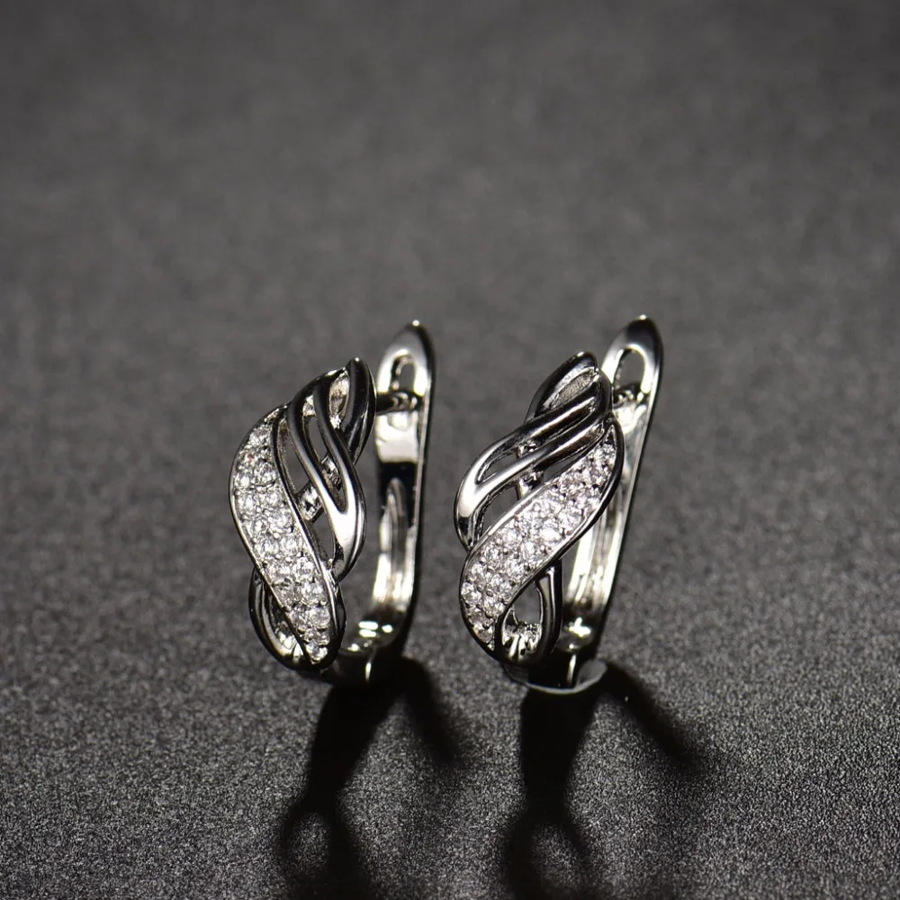 Серьги кольца с австрийскими кристаллами XIAGAO золотого цвета блестящие серьги