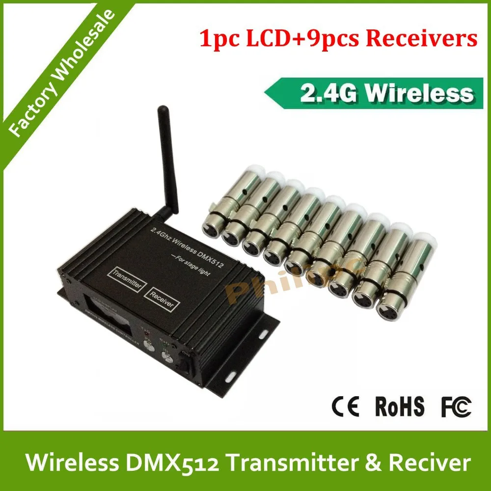 

DHL быстрая Бесплатная доставка 2,4 ГГц беспроводной DMX 512 беспроводной контроллер передатчик приемник светодиодное освещение контроллер