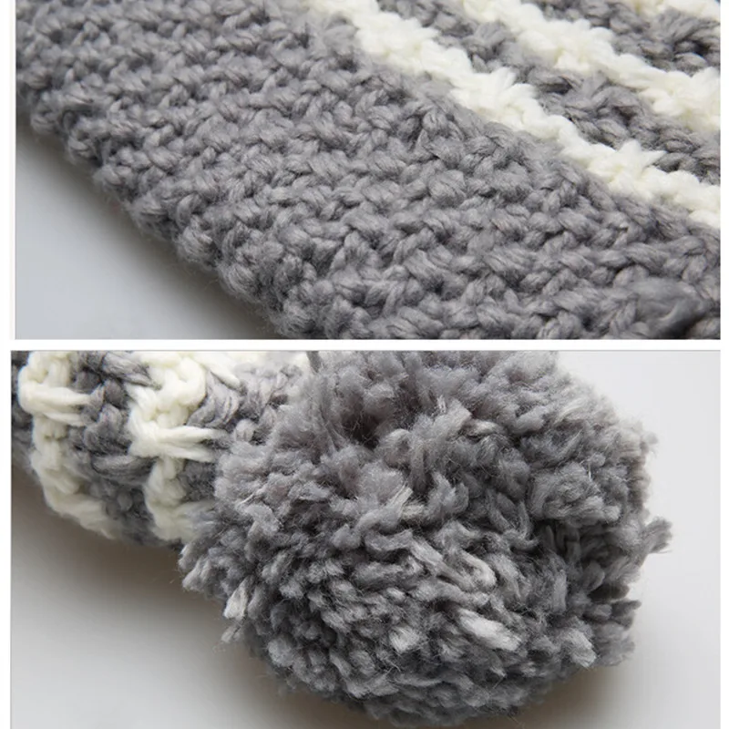 BomHCS теплая осенне-зимняя женская утолщенная вязаная шапка ручной работы для