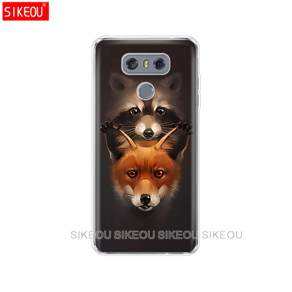 Силиконовый чехол для телефона LG G7 Q8 Q6 G6 MINI G5 V30 V7 V9 k10 k8 X POWER 2 енот красная панда