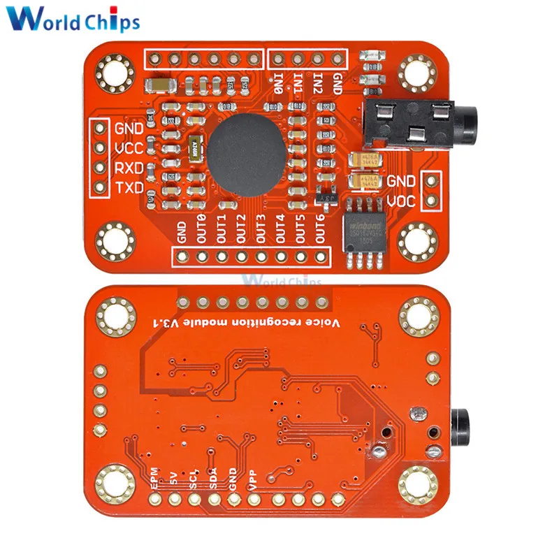 Модуль распознавания голоса V3 совместимый с Arduino поддерживает 80 видов постоянный