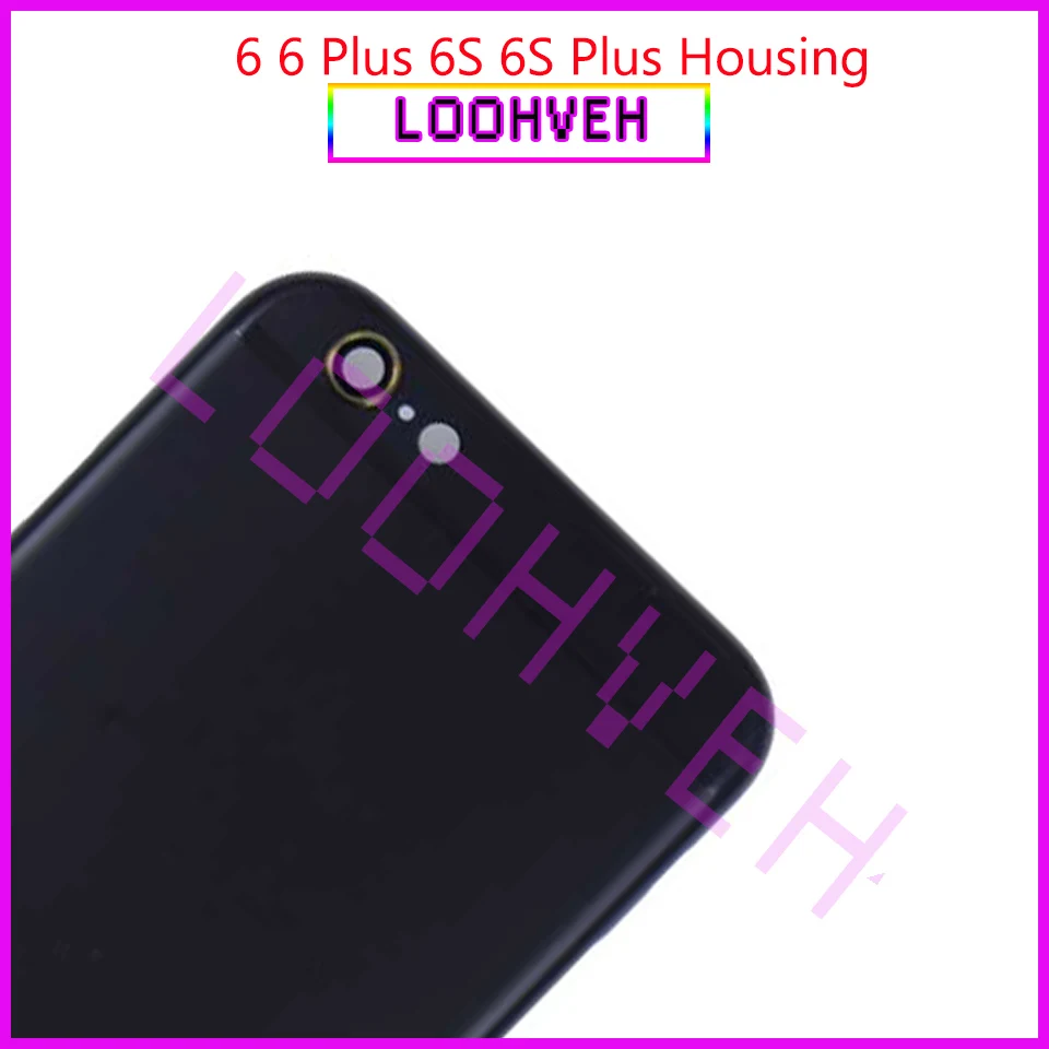 Red black Housing for iPhone 6 6S Metal Back Case Battery Cover Housing 6 plus 6S Plus Middle Frame Chassis