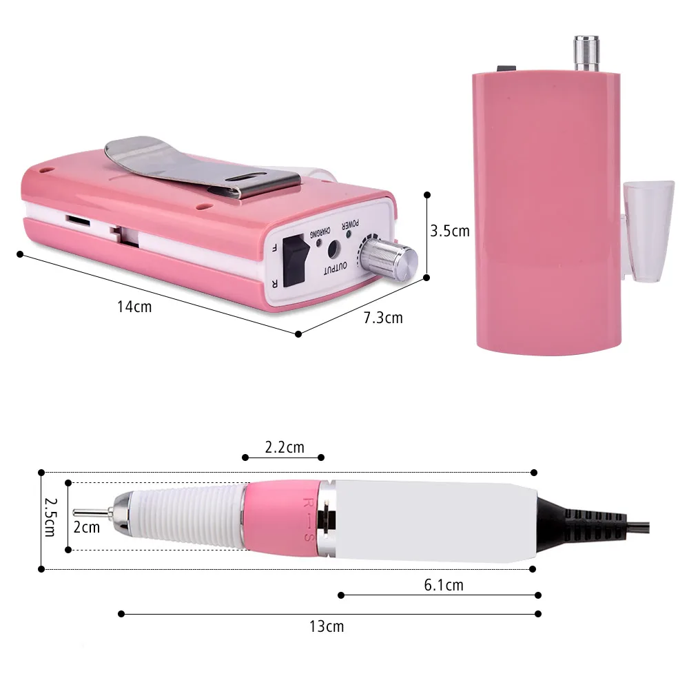 

Professional 35000 RPM Rechargeable Nail Polisher Electric Nail File Milling Cutter Manicure Pedicure Nail Grinding Machine Tool